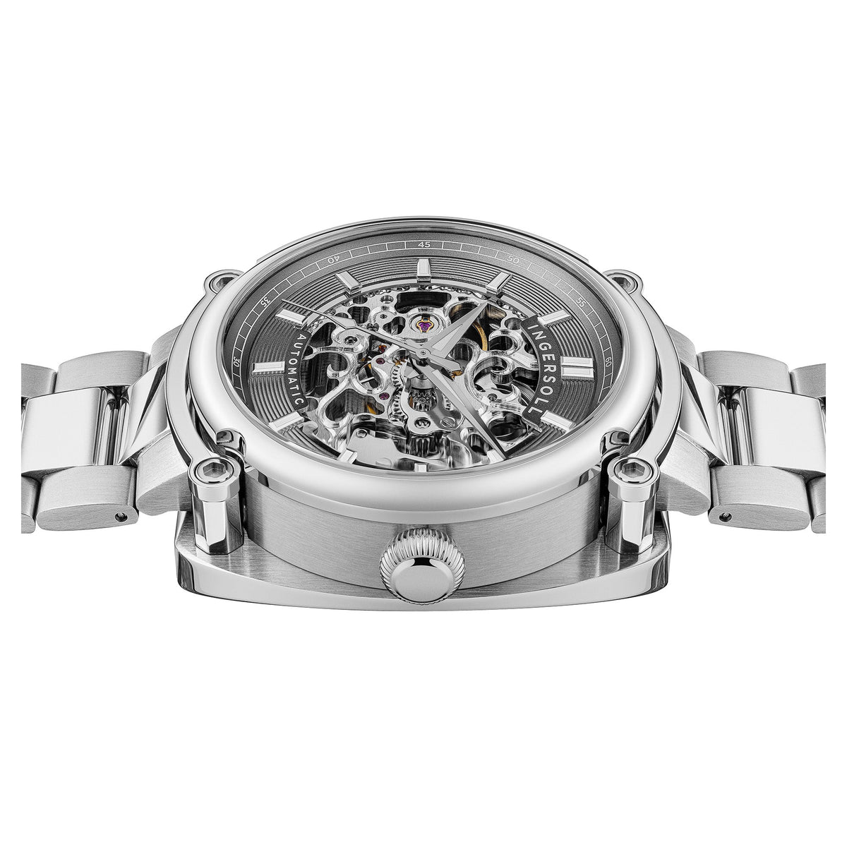 Ingersoll Automatic Grey Skeleton Dial With Lifetime Warranty Analog Watch - For Gents I13304