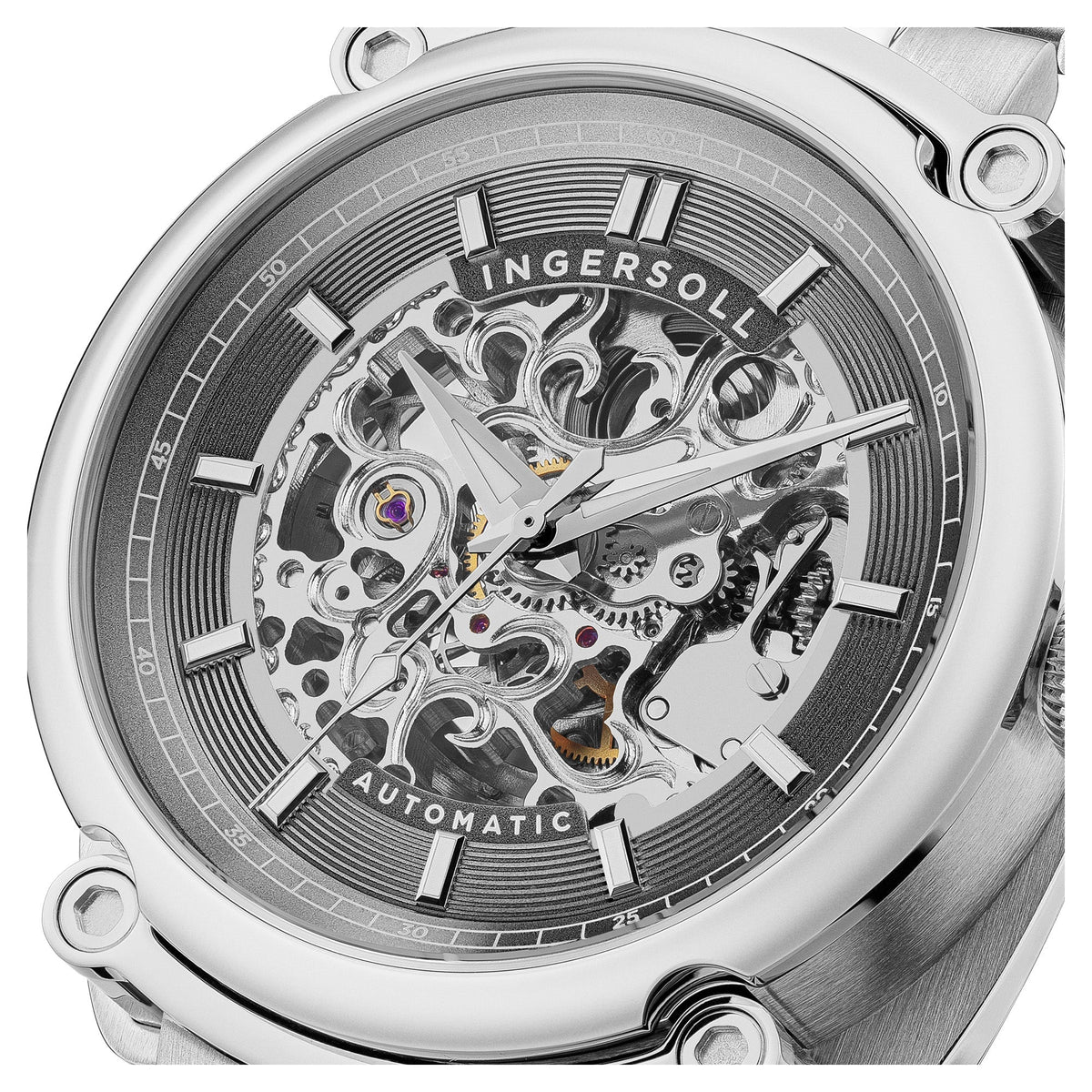 Ingersoll Automatic Grey Skeleton Dial With Lifetime Warranty Analog Watch - For Gents I13304