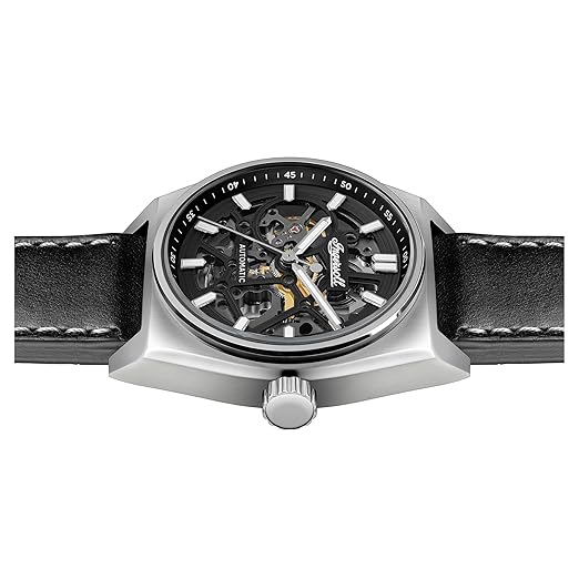 Ingersoll Automatic Black Skeleton Dial With Lifetime Warranty Analog Watch - For Gents I14301