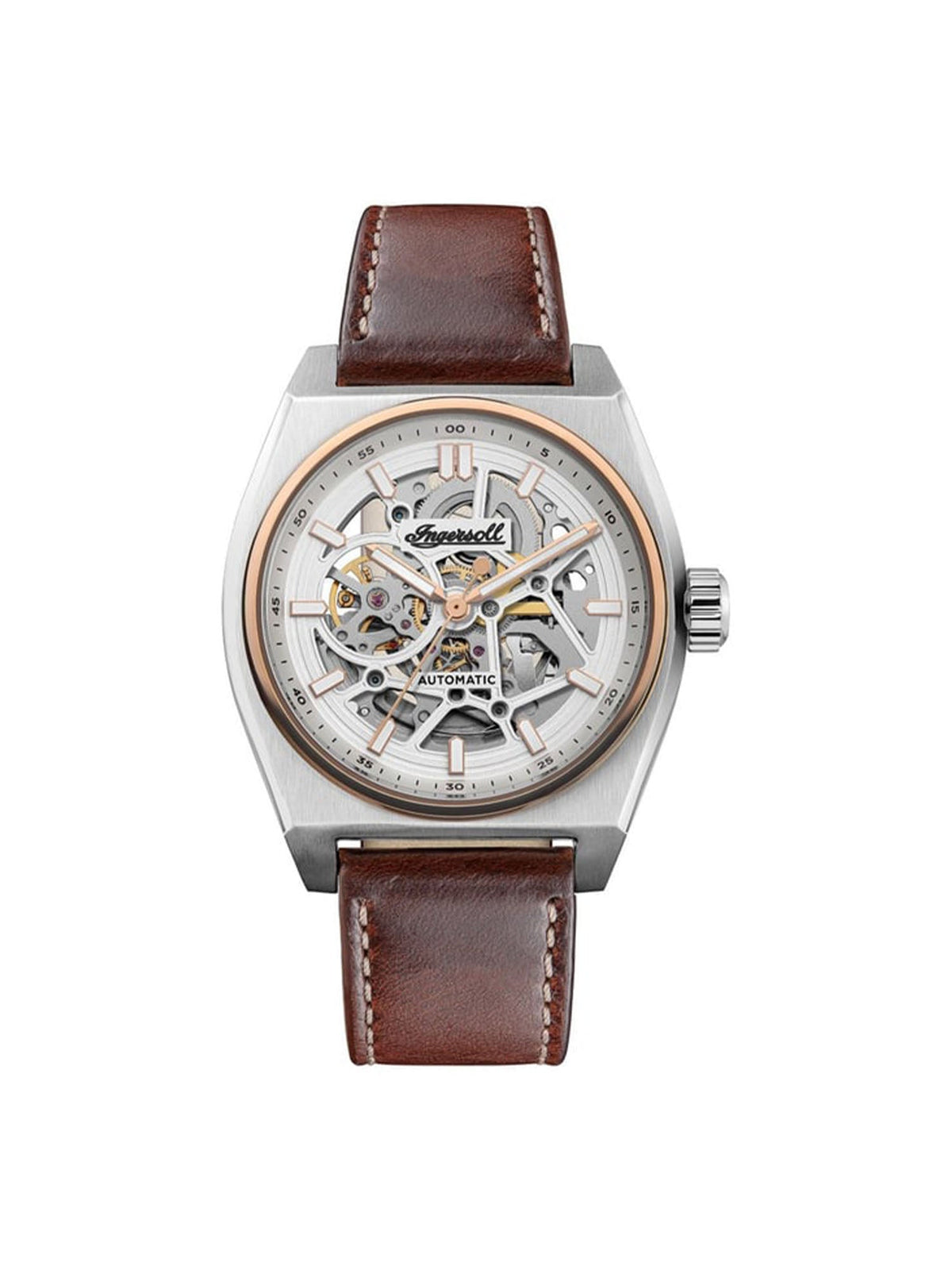 Ingersoll Automatic White Skeleton Dial With Lifetime Warranty Analog Watch - For Gents I14302