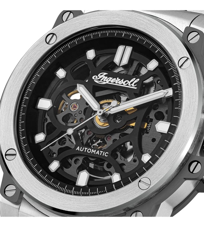 Ingersoll Automatic Black Skeleton Dial With Lifetime Warranty Analog Watch - For Gents I14403