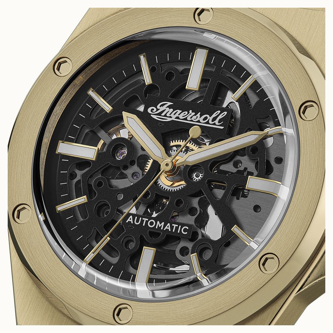 Ingersoll Automatic Black Skeleton Dial With Lifetime Warranty Analog Watch - For Gents I15001