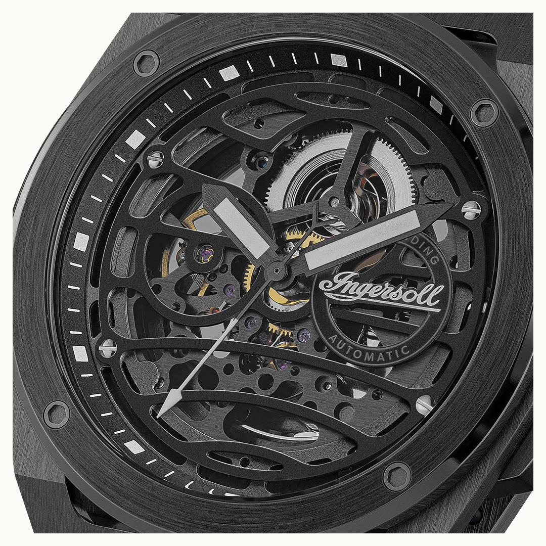 Ingersoll Automatic Black Skeleton Dial With Lifetime Warranty Analog Watch - For Gents I15201