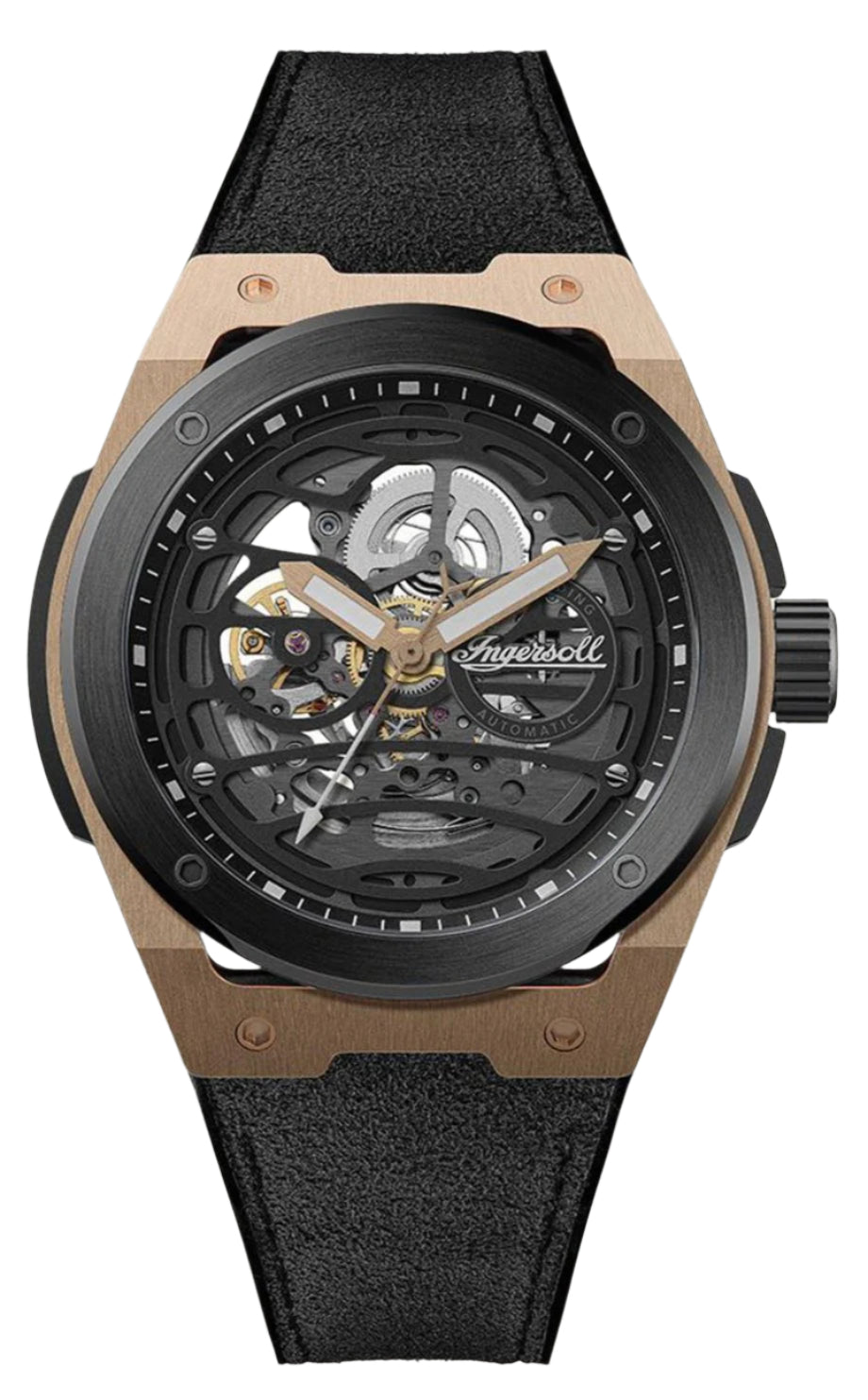 Ingersoll Automatic Black Skeleton Dial With Lifetime Warranty Analog Watch - For Gents I15202