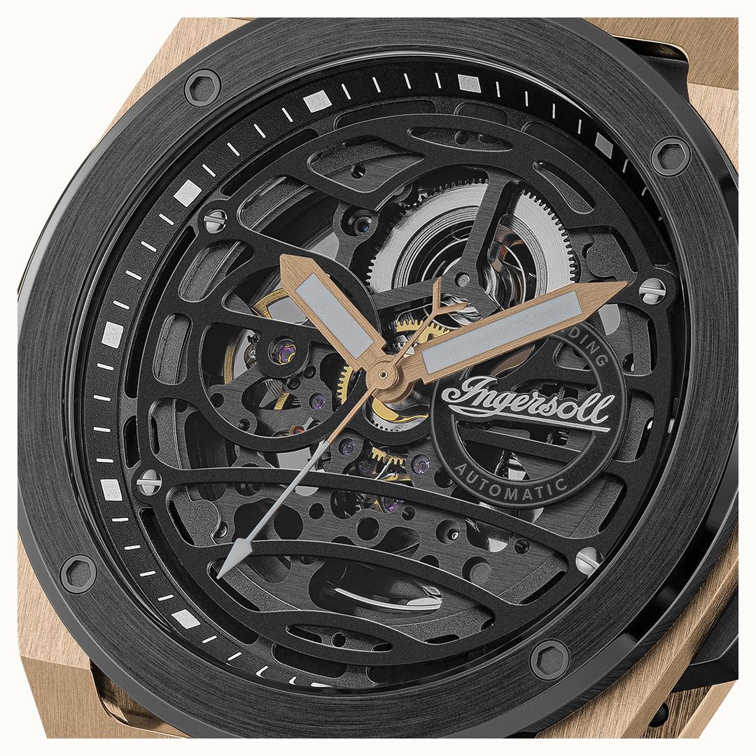 Ingersoll Automatic Black Skeleton Dial With Lifetime Warranty Analog Watch - For Gents I15202