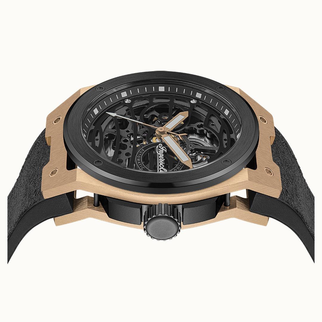 Ingersoll Automatic Black Skeleton Dial With Lifetime Warranty Analog Watch - For Gents  I15202