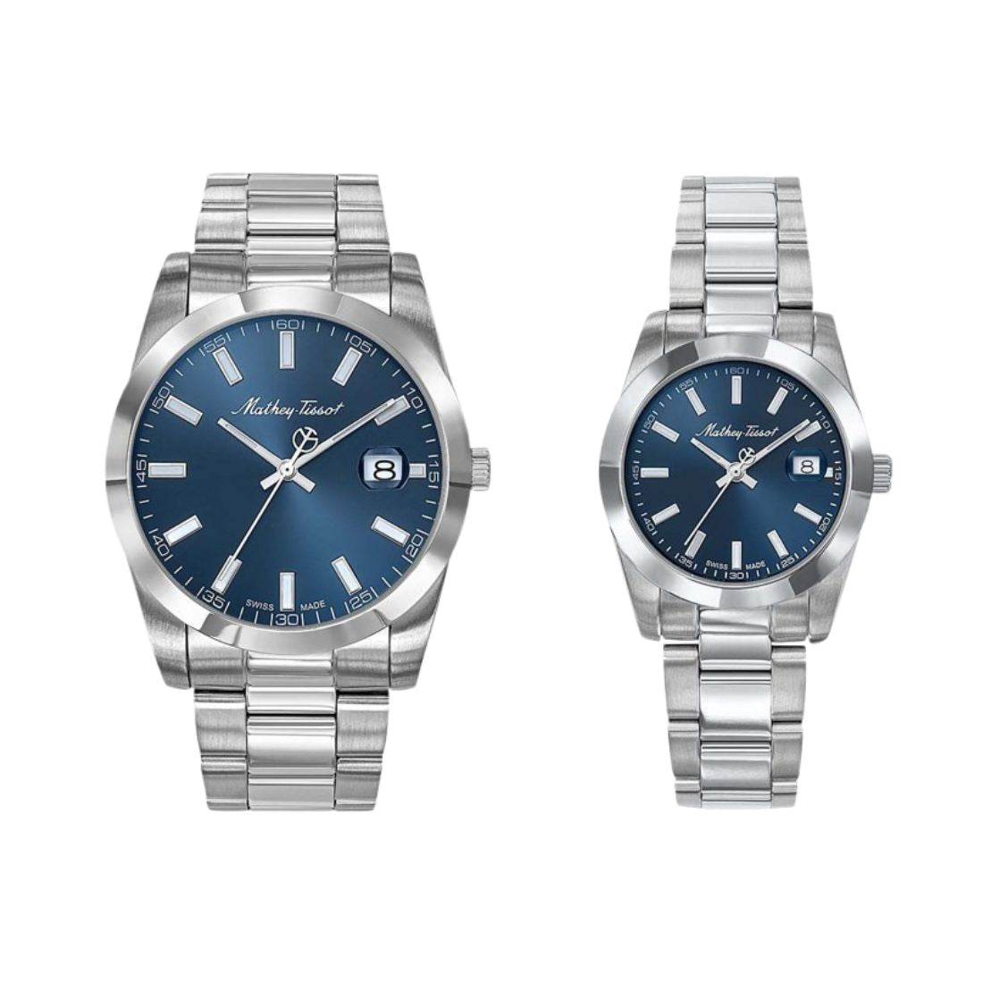 Mathey Tissot Swiss Made Quartz Mathy I Blue Dial Analog Couples Watches - P450ABU