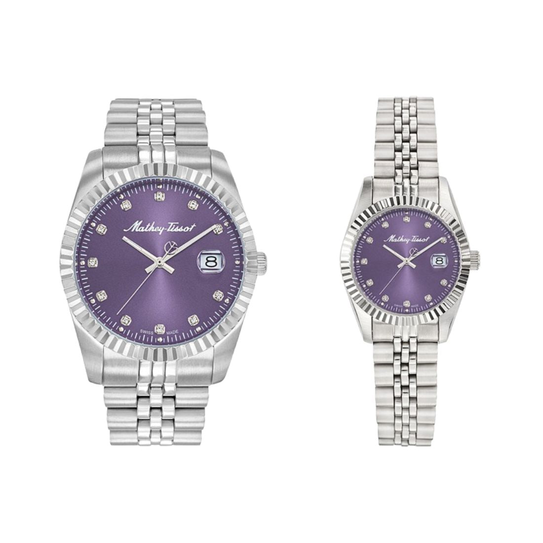 Mathey Tissot Swiss Made Quartz Mathy II Purple Dial Analog Watches Couples Watches - P710APU