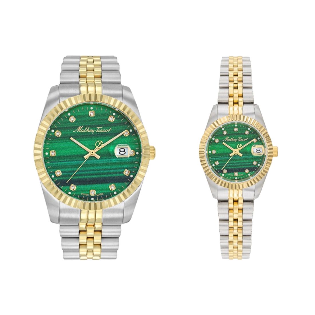Mathey Tissot Swiss Made Quartz Mathy II Green Dial Analog Watches Couples Watches - P710BSV