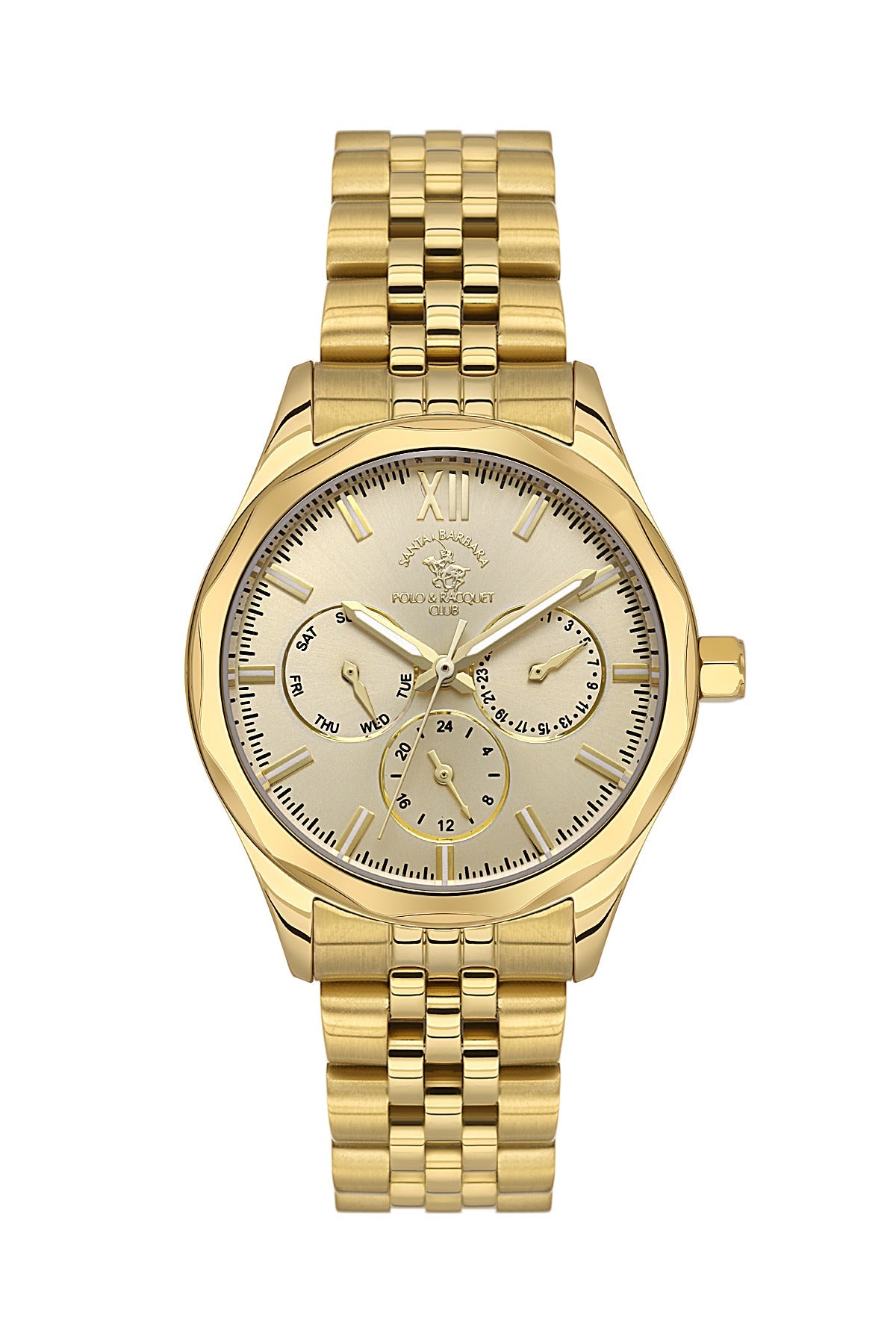 Santa Barbara Polo & Racquet Club Quartz Gold Dial Watch For - Ladies SB.1.10409-8