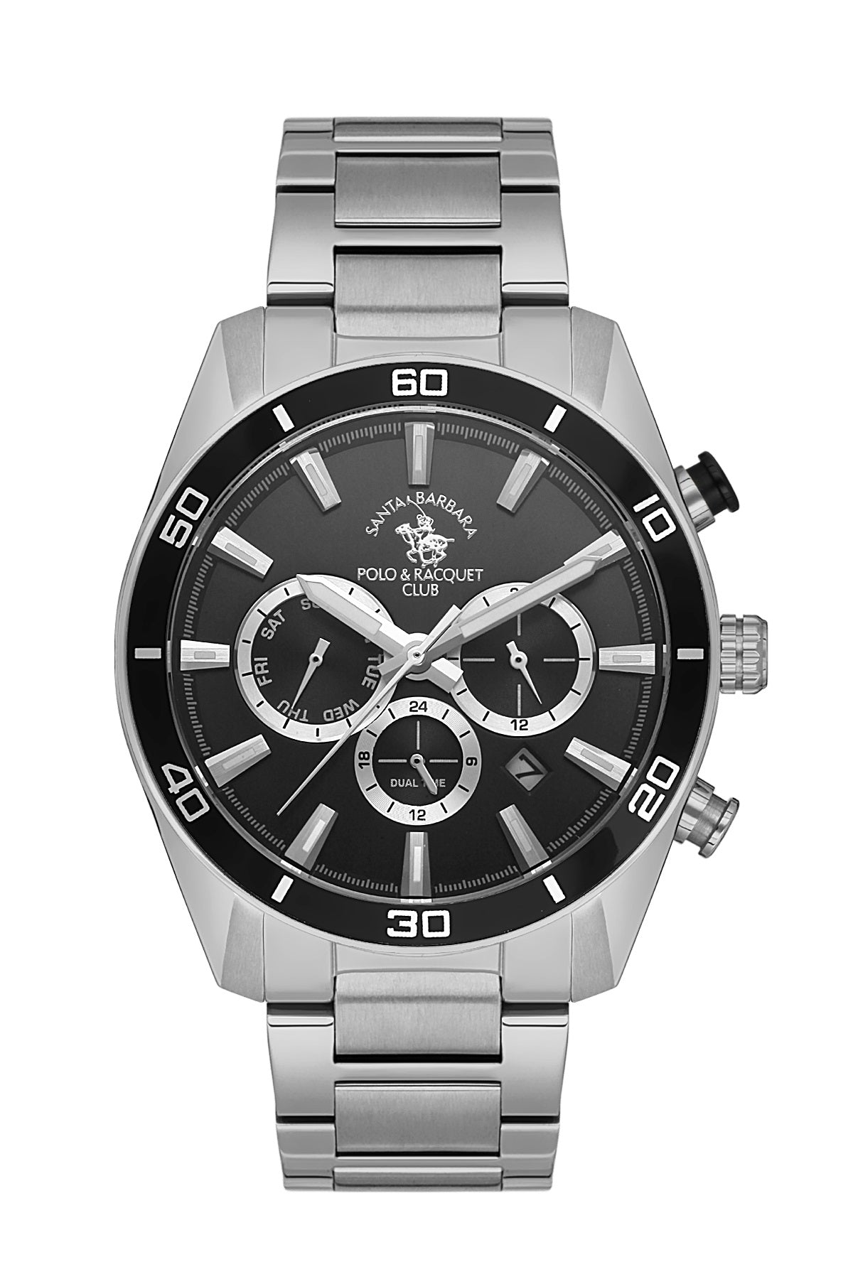 Santa Barbara Polo & Racquet Club Quartz Black Dial Chronograph Analog Watch For - Gents SB.1.10498-1