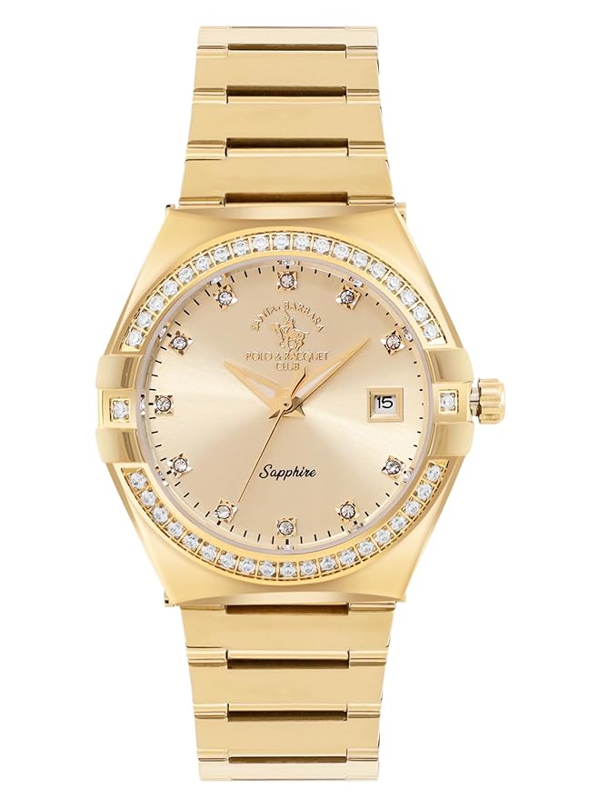 Santa barbara polo & racquet club Analog Gold Dial Womens Watch-SB.1.10540-6