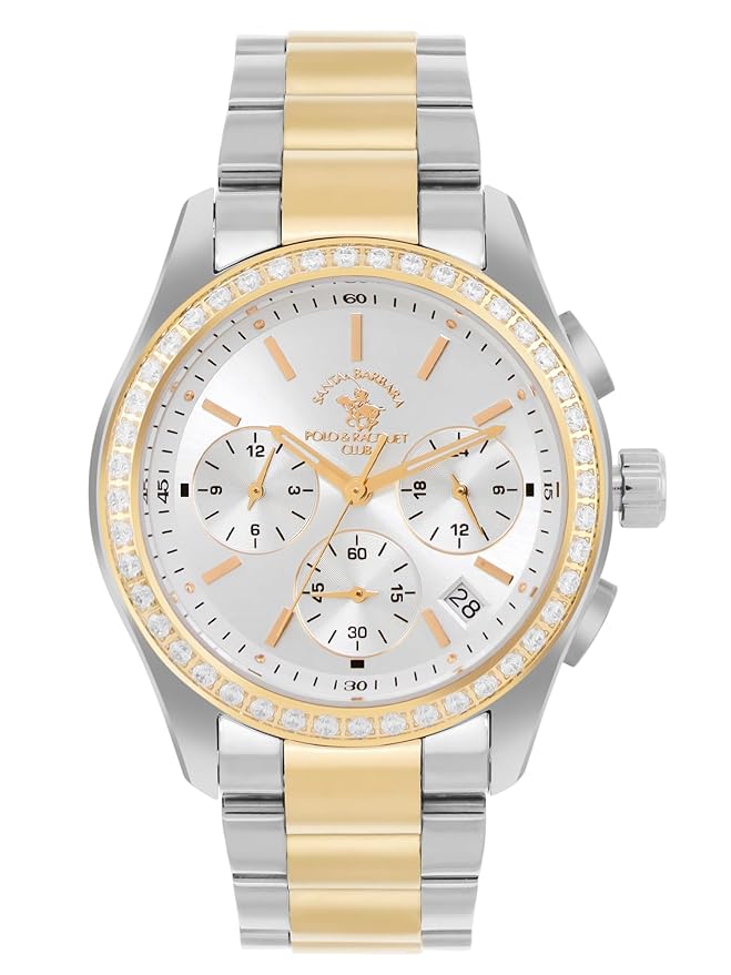 Santa barbara polo & racquet club Analog Silver Dial Women&