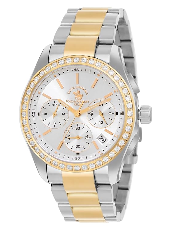 Santa barbara polo & racquet club Analog Silver Dial Women&