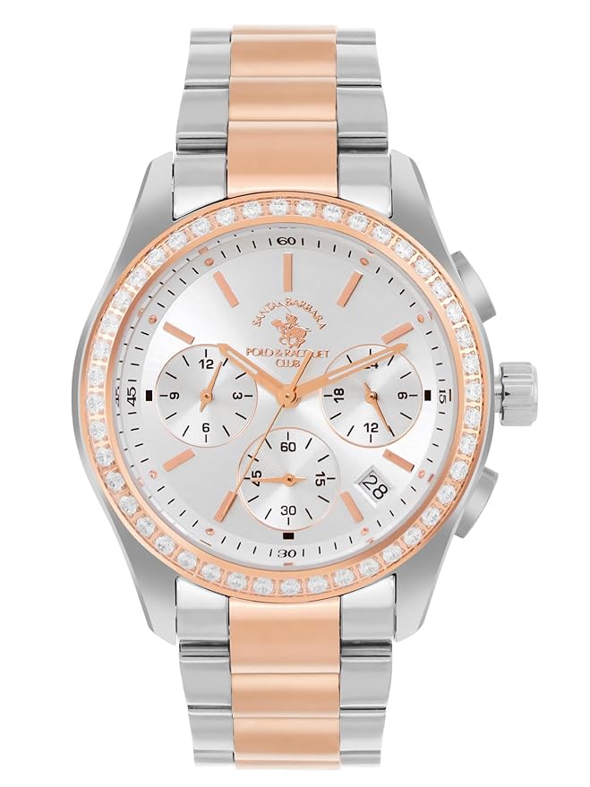 Santa barbara polo & racquet club Analog Silver Dial Women&