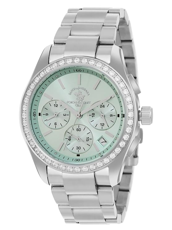 Santa barbara polo & racquet club Analog Green Dial Women&