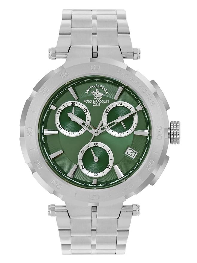 Santa barbara polo & racquet club Analog Green Dial Men&