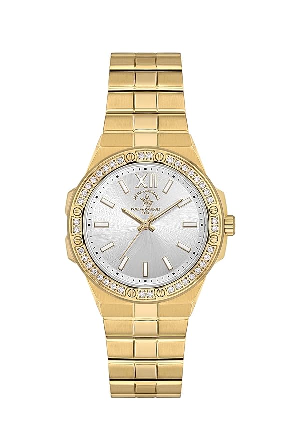 Santa Barbara Polo & Racquet Club Sliver Dial Quartz Ladies Watch - SB.1.10575-2