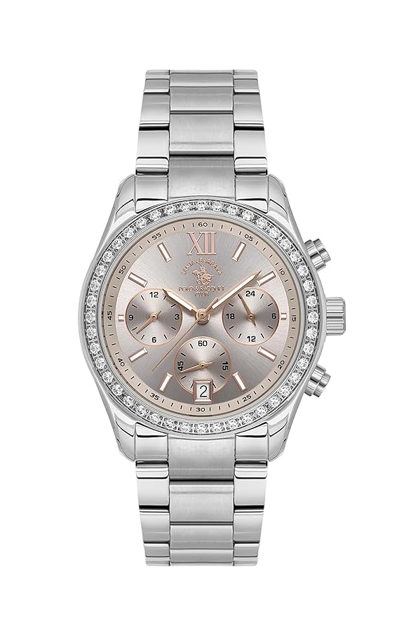 Santa Barbara Polo & Racquet Club Silver Dial Quartz Ladies Watch - SB.1.10579-2