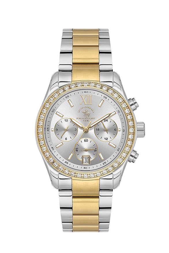 Santa Barbara Polo & Racquet Club Sliver Dial Quartz Ladies Watch - SB.1.10579-3