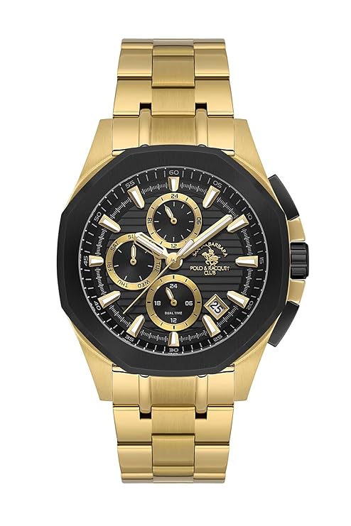 Santa Barbara Polo & Racquet Club Quartz Black Dial Analog Watch For - Gents SB.1.10608-5
