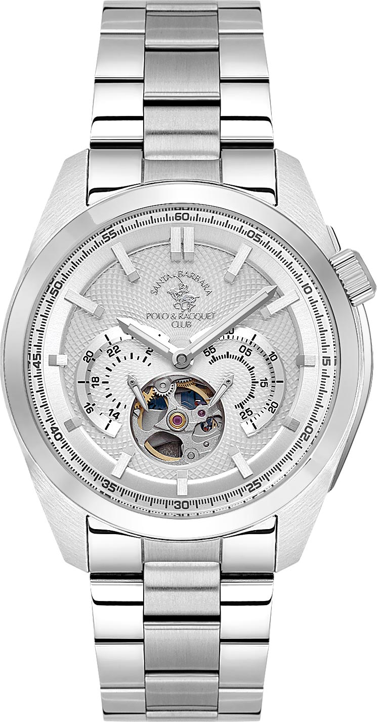 Santa Barbara Polo & Racquet Club Quartz Silver Dial Watch - For Gents SB.1.10628-1
