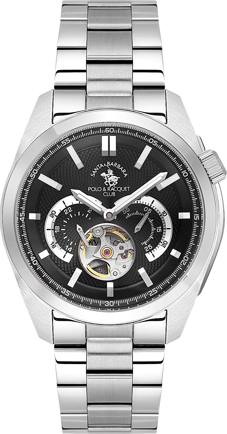 Santa Barbara Polo & Racquet Club Quartz Black Dial Watch - For Gents SB.1.10628-2