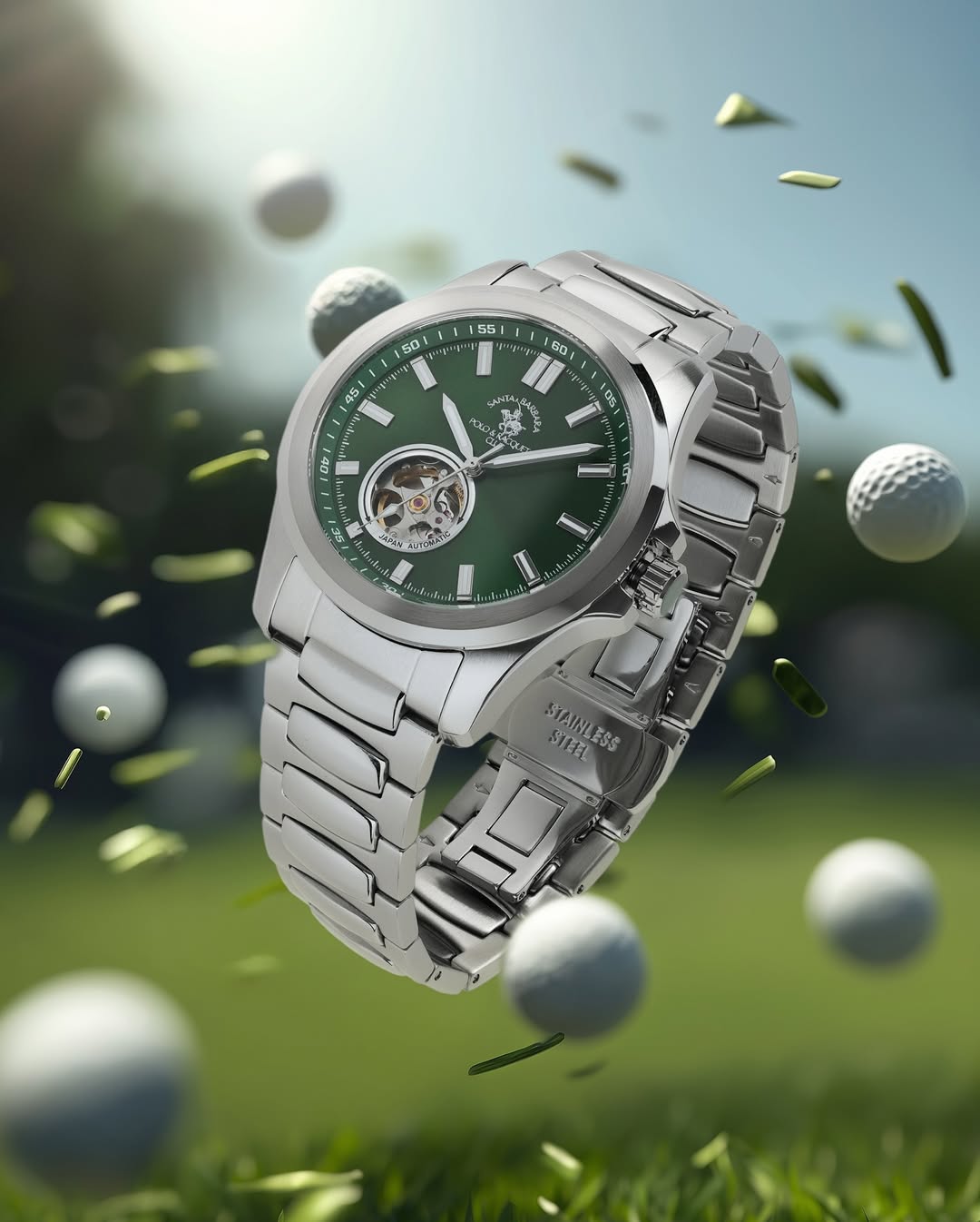 Santa Barbara Polo & Racquet Club Quartz Green Dial Watch For - Gents SB.1.10629-4