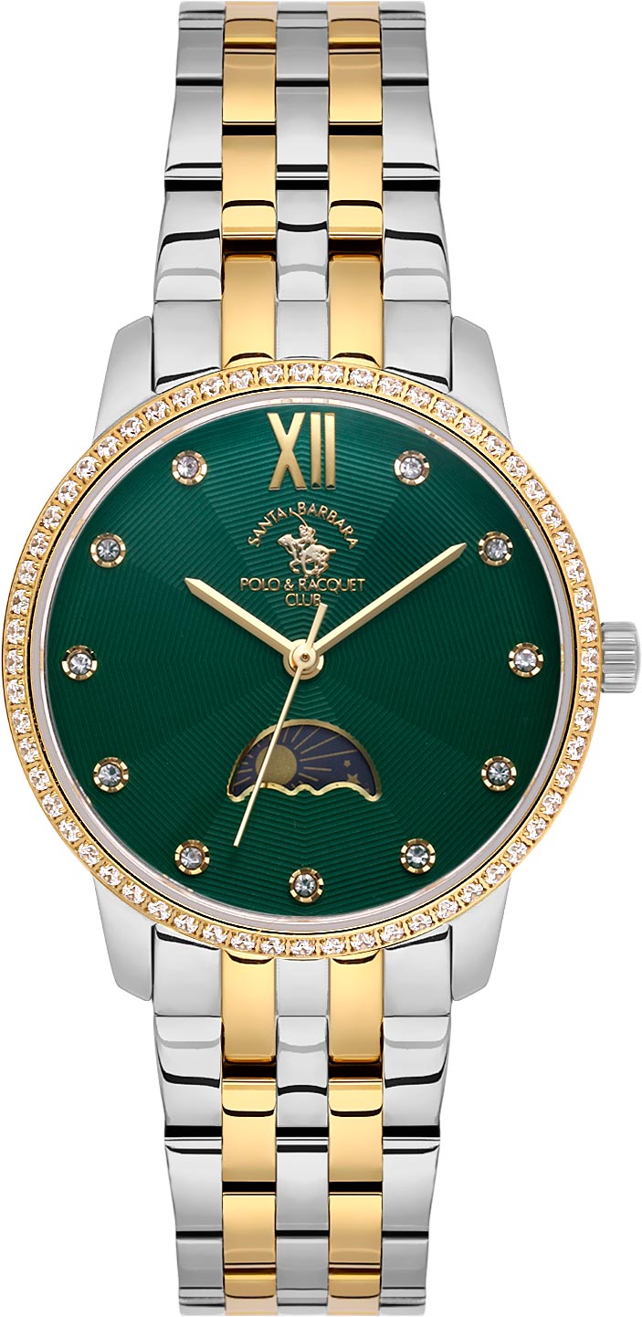 Santa Barbara Polo & Racquet Club Quartz Green Dial Watch - For Ladies SB.1.10638-4