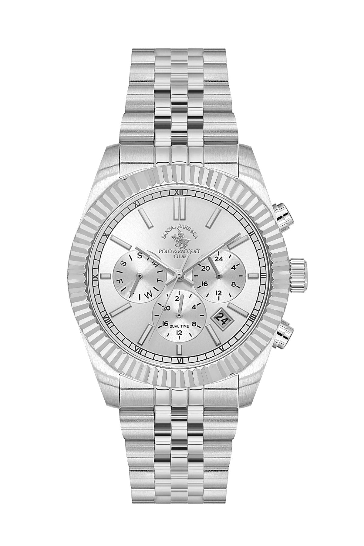 Santa Barbara Polo & Racquet Club Quartz Silver Dial Watch For - Gents SB.1.10653-1