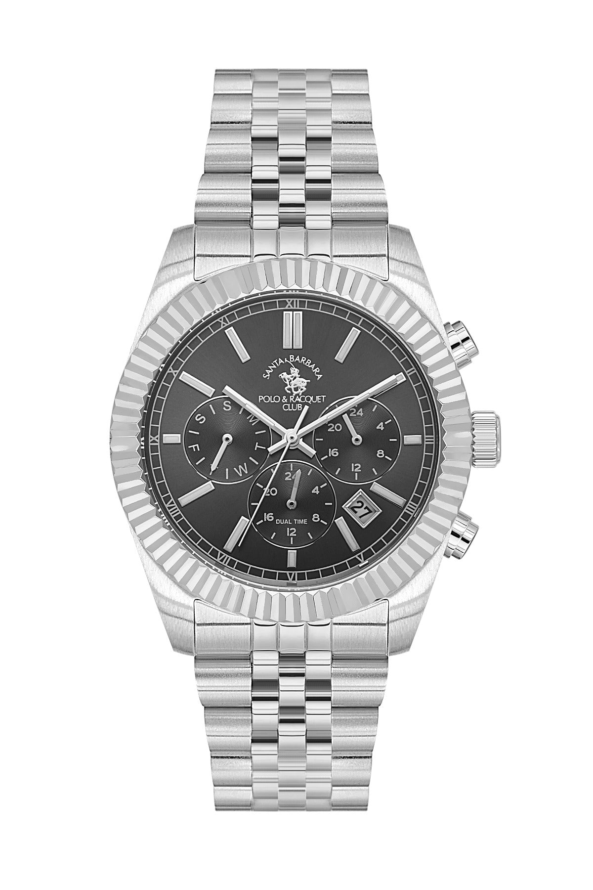 Santa Barbara Polo & Racquet Club Quartz Black Dial Watch For - Gents SB.1.10653-2