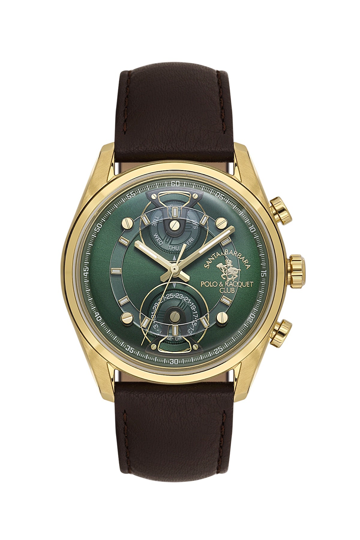 SANTA BARBARA POLO & RACQUET CLUB Quartz VX9PE1 Movement Green Dial Analouge Watch For- Gents SB.1.10667-3