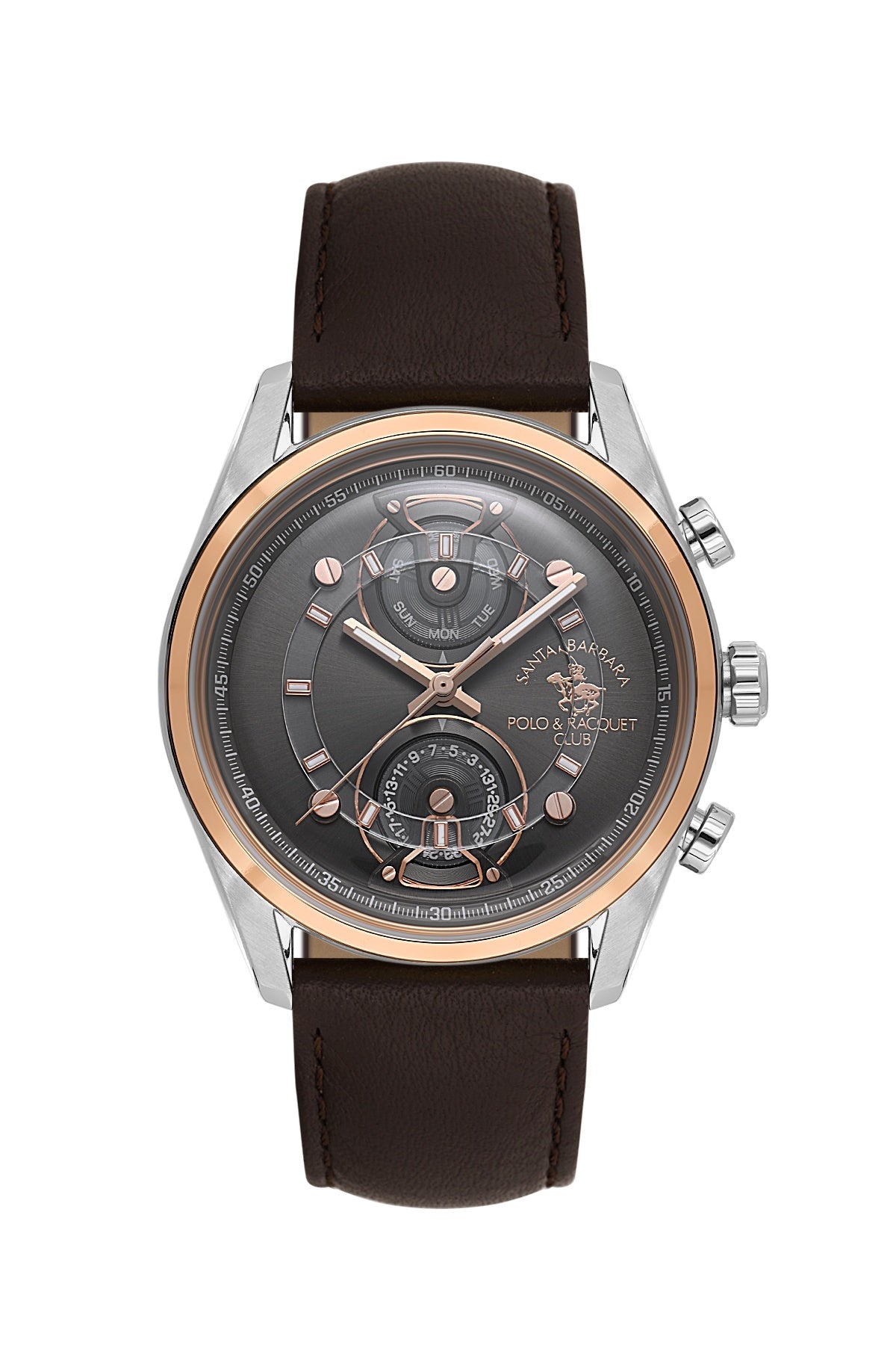 SANTA BARBARA POLO & RACQUET CLUB Quartz VX9PE1 Movement Black Dial Analouge Watch For- Gents SB.1.10667-5