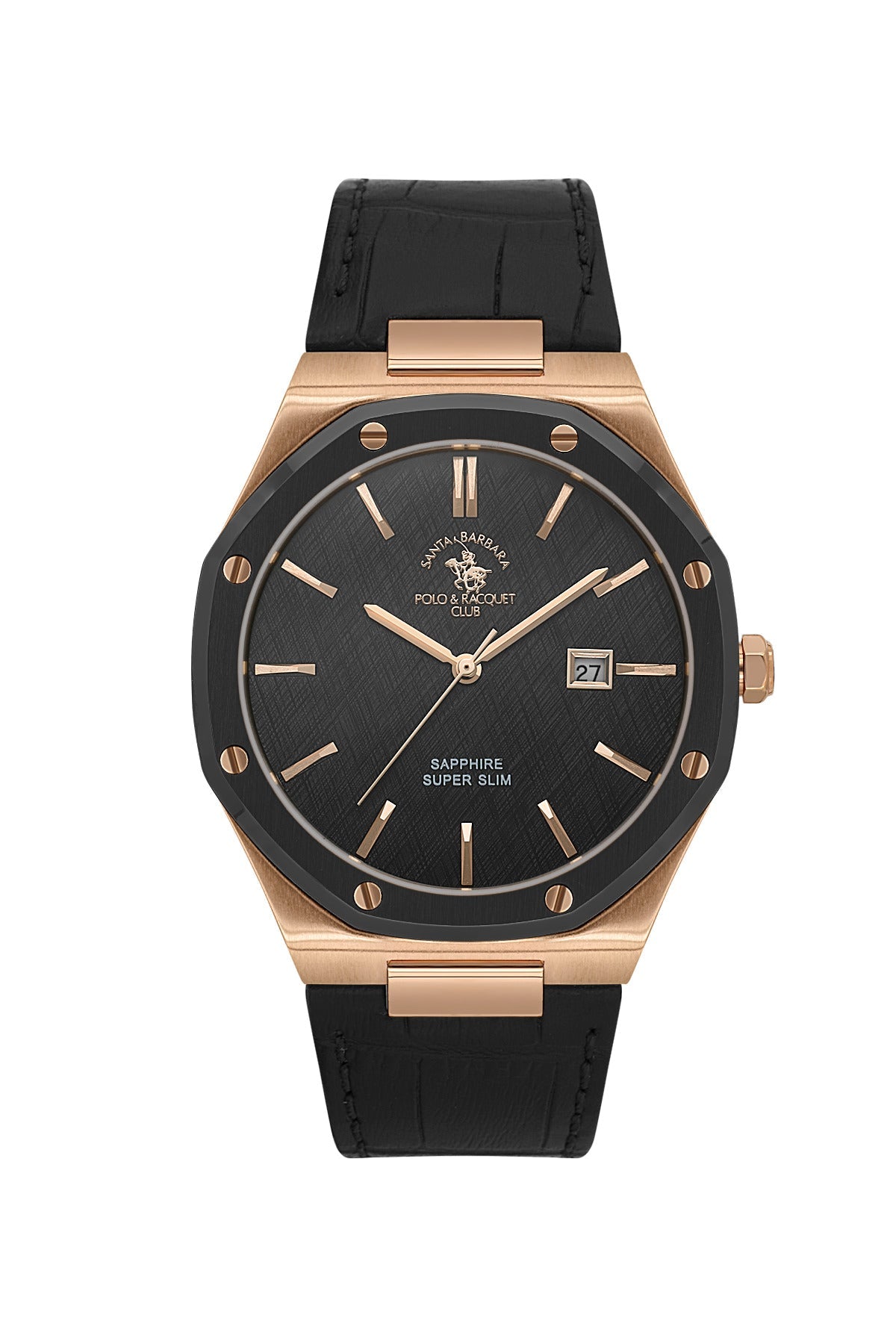 Santa Barbara Polo & Racquet Club Quartz Black Dial Watch For - Gents SB.1.10672-5