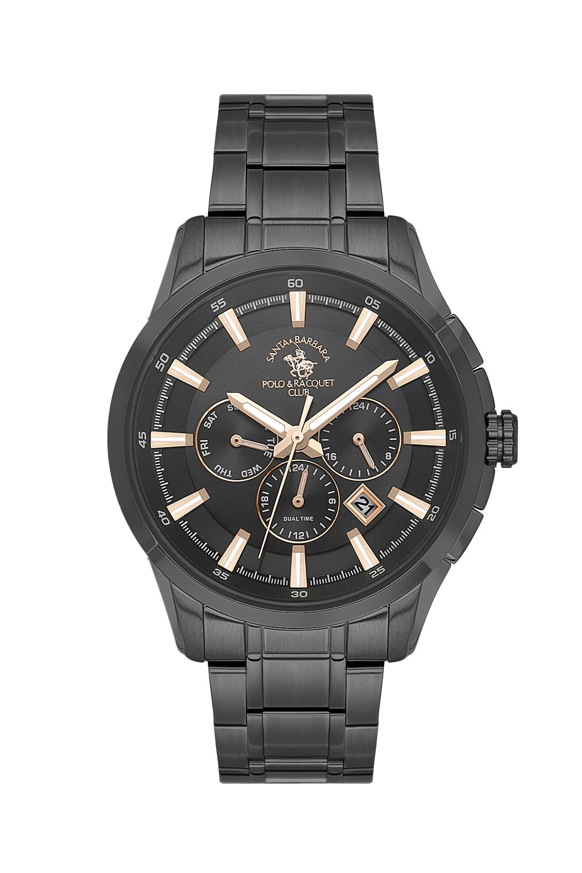 Santa Barbara Polo & Racquet Club Quartz Black Dial Watch For - Gents SB.1.10674-5