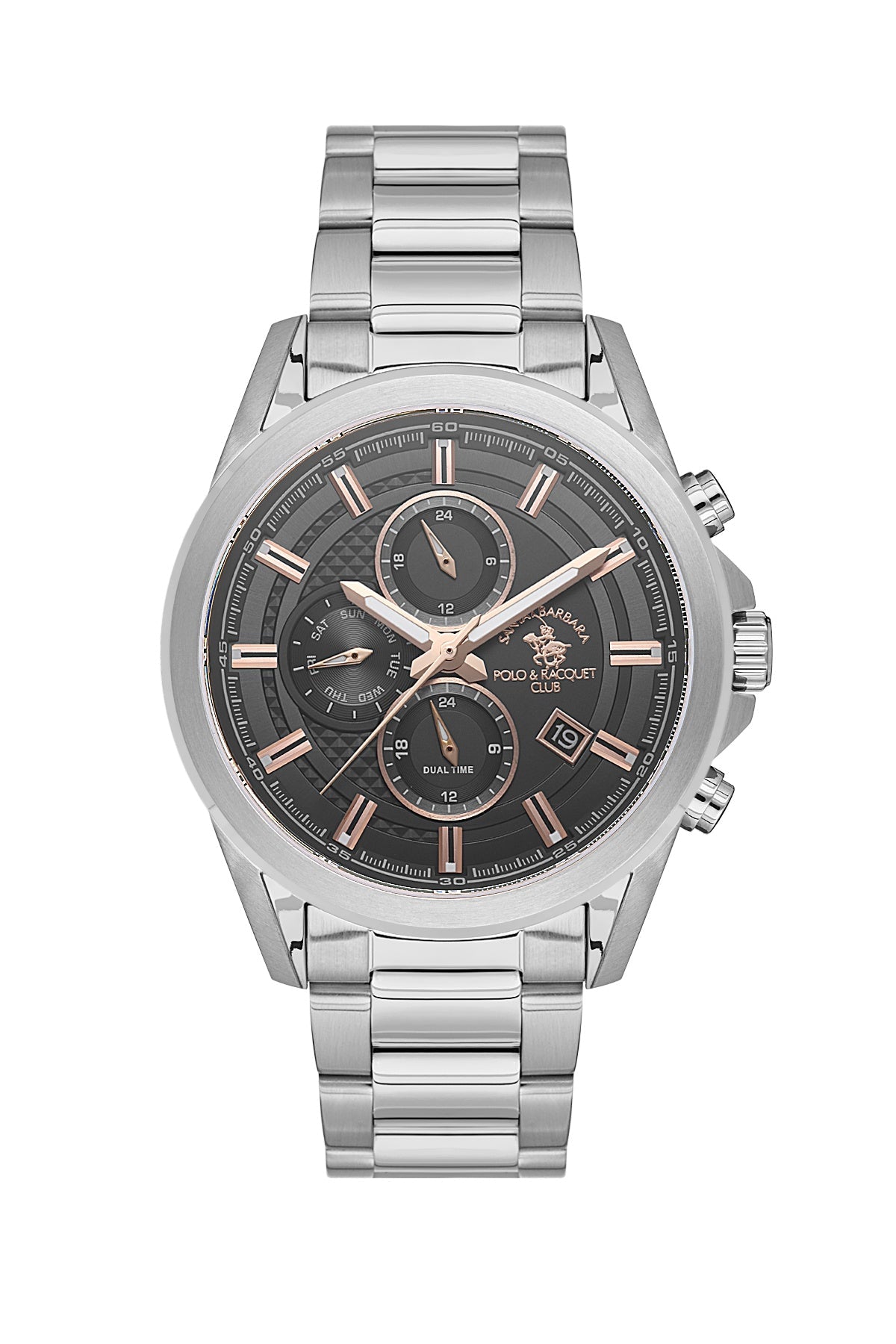 SANTA BARBARA POLO & RACQUET CLUB Quartz JP15-00Y Movement Black Dial Analouge Watch For- Gents SB.1.10675-3