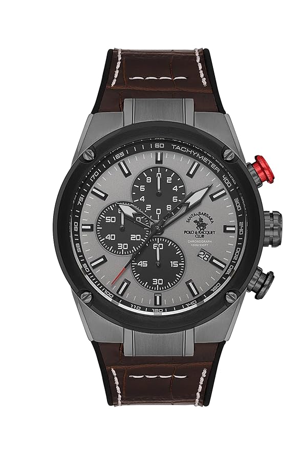 Santa barbara polo & racquet club Analog Gun Black Dial Men's Watch-SB.3.10001-4