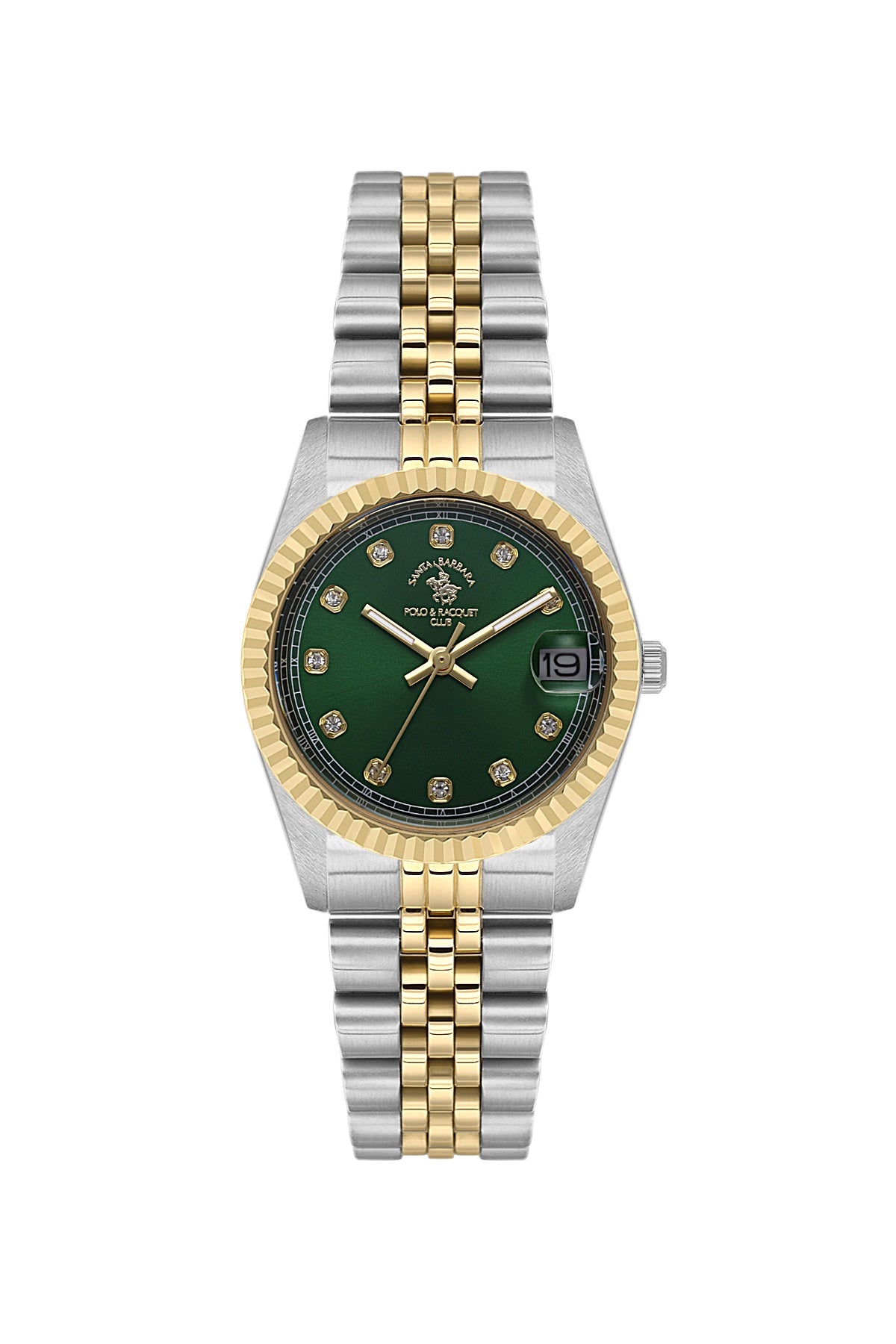 SANTA BARBARA POLO & RACQUET CLUB Quartz 2115 Movement Green Dial Analouge Watch For- Ladies SB.4.10034-4