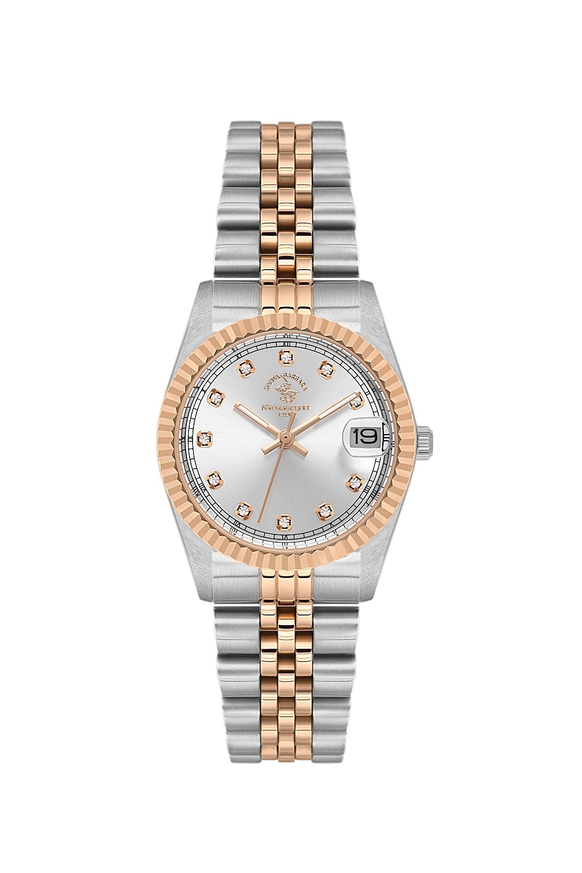 SANTA BARBARA POLO & RACQUET CLUB Quartz 2115 Movement Silver Dial Analouge Watch For- Ladies SB.4.10034-5