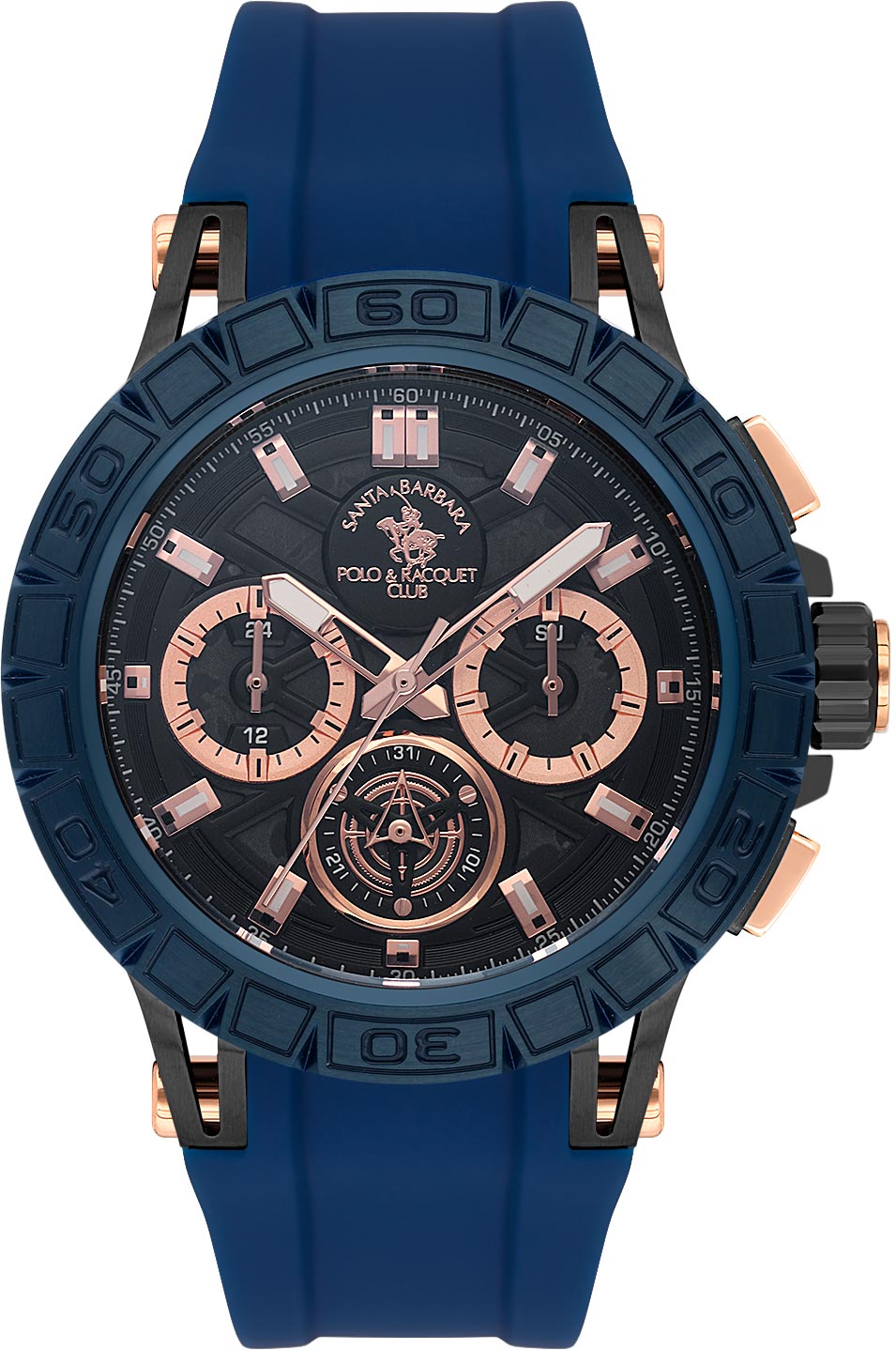 Santa Barbara Polo & Racquet Club Quartz Black Dial Watch - For Gents SB.5.10004-4