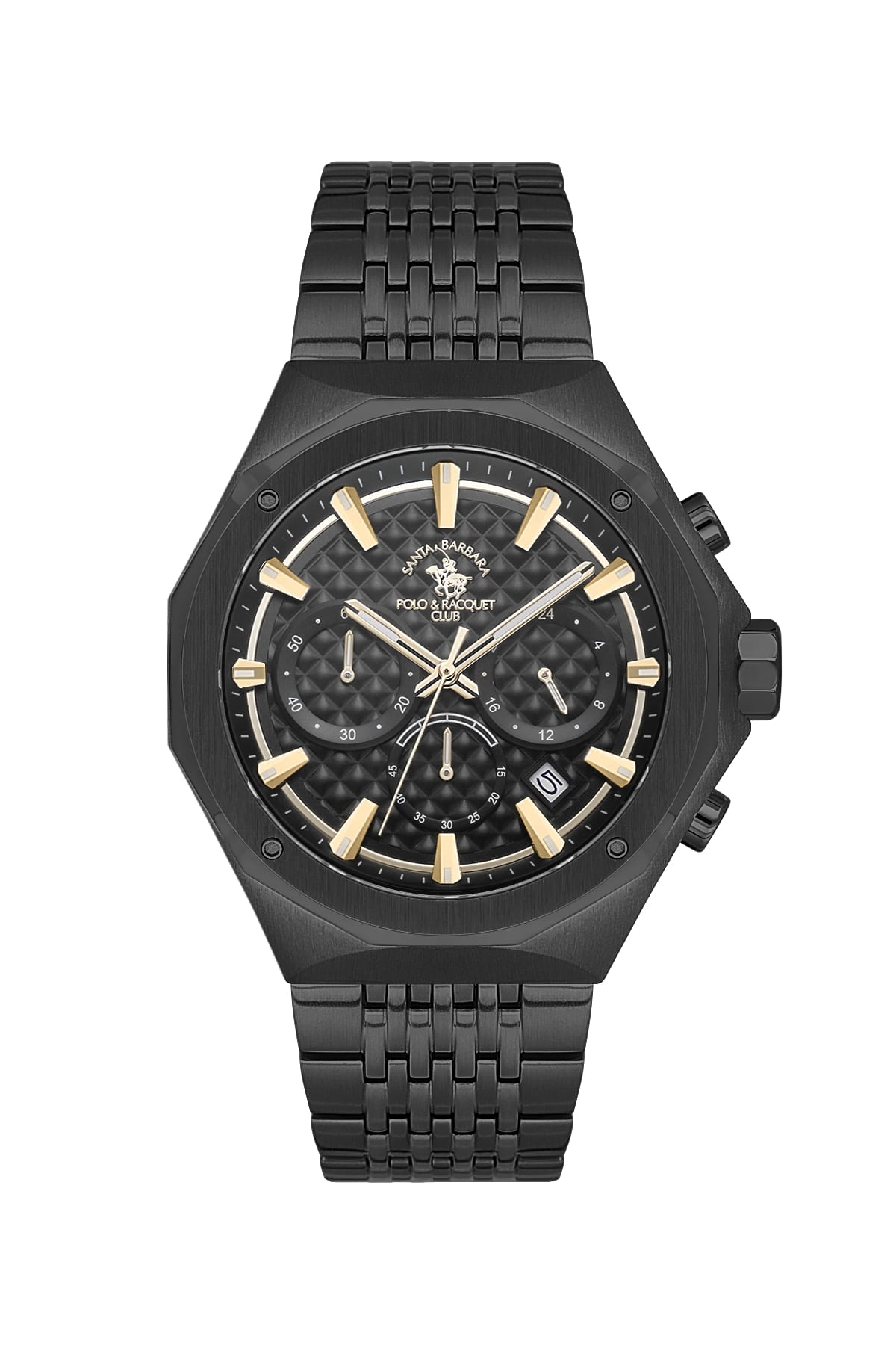 Santa Barbara Polo & Racquet Club Quartz Black Dial Watch For - Gents SB.5.10005-5