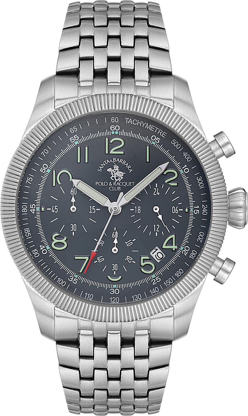 Santa Barbara Polo & Racquet Club Quartz Grey Dial Watch - For Gents SB.8.10007-3