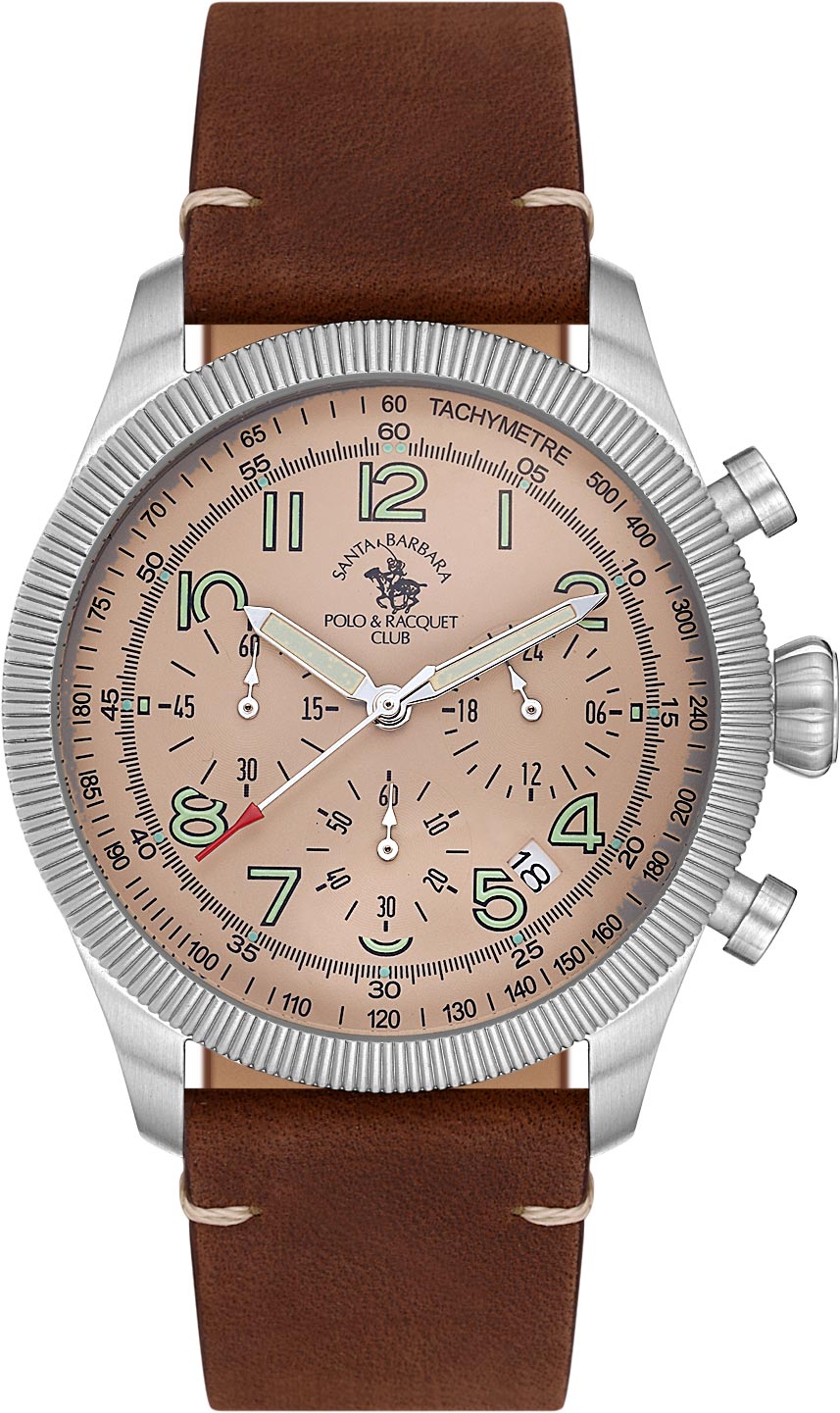 Santa Barbara Polo & Racquet Club Quartz Beige Dial Watch - For Gents SB.8.10008-1