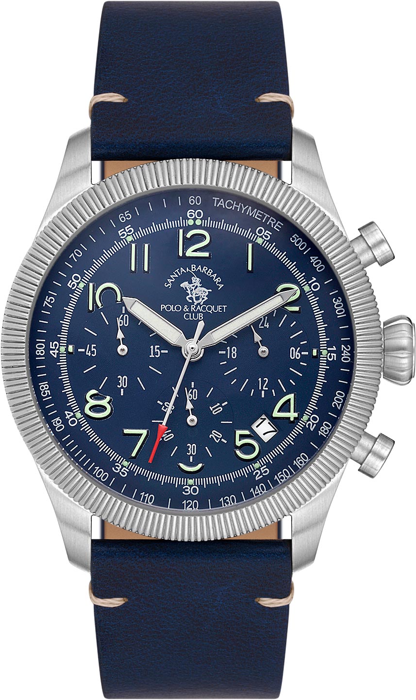 Santa Barbara Polo & Racquet Club Quartz Blue Dial Watch - For Gents SB.8.10008-3
