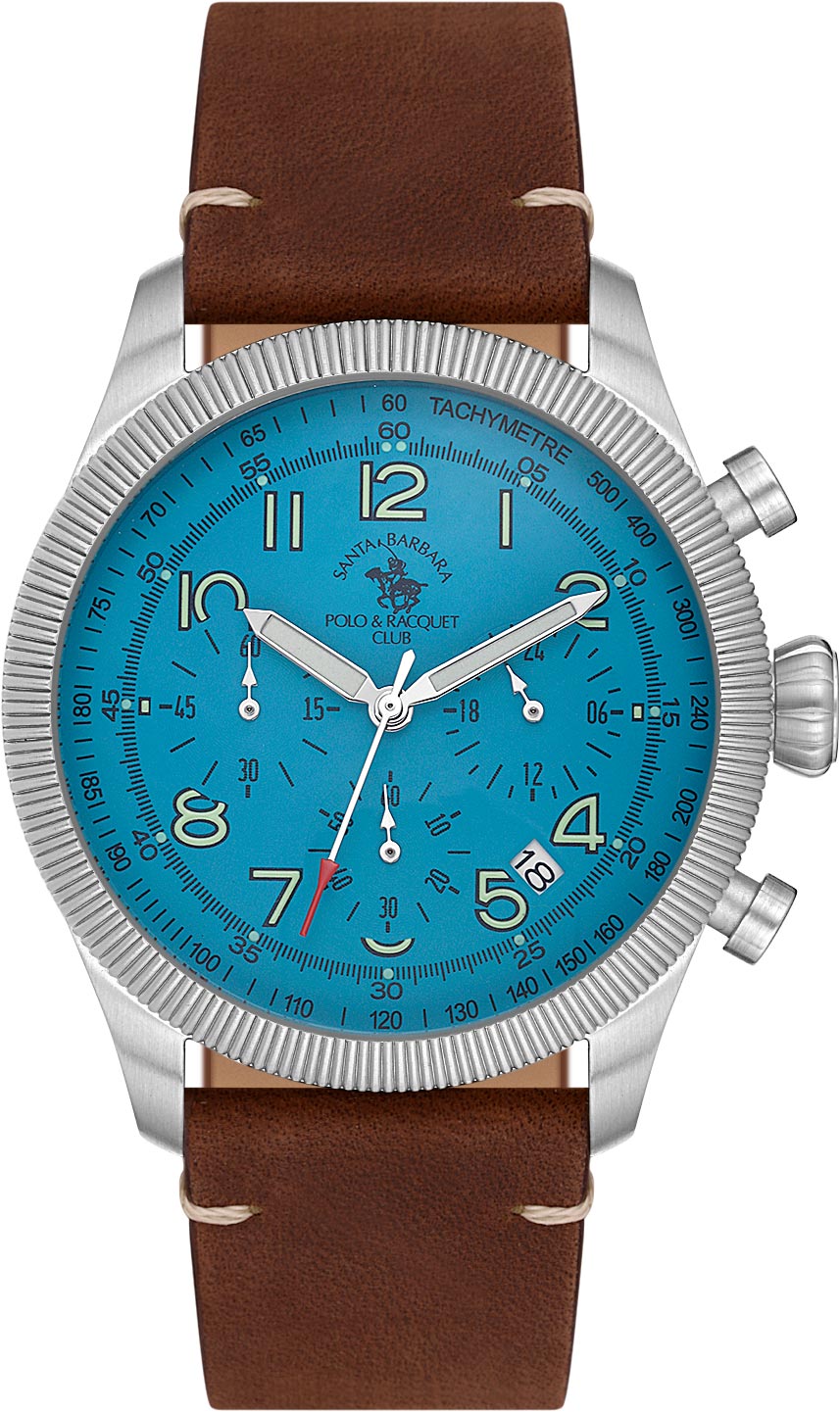 Santa Barbara Polo & Racquet Club Quartz Blue Dial Watch - For Gents SB.8.10008-4