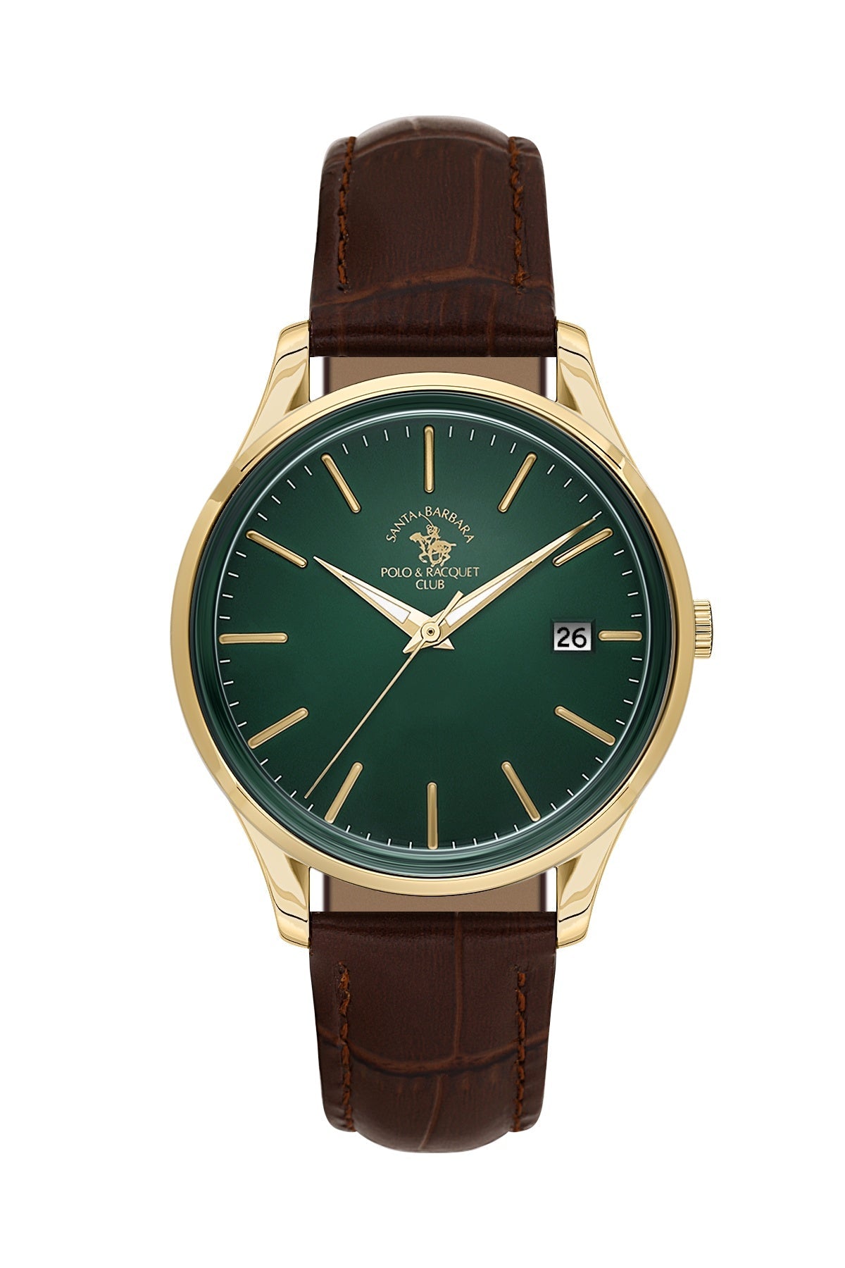 SANTA BARBARA POLO & RACQUET CLUB Quartz Miyota 2317 Movement Green Dial Analouge Watch For- Gents SB.8.10011-5