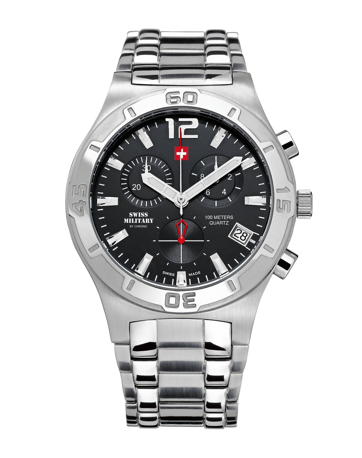 Swiss Military By Chrono Swiss Made Sports Chronograph Quartz Gents Watch 43mm SM34015.01