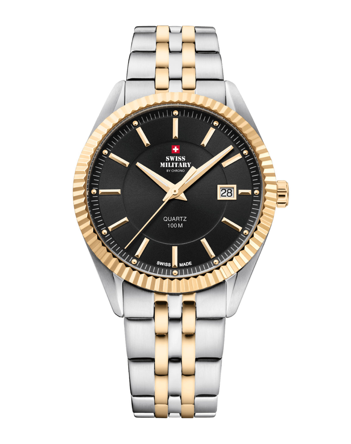 Swiss Military By Chrono Swiss Made Quartz Black Dial Analog Watch For Gents - SM34065.04