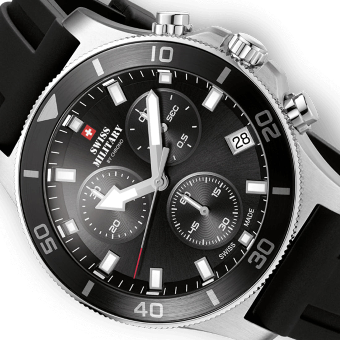 Swiss Military by Chrono Swiss Made Black Dial Analog Watch for Gents - SM34067.07