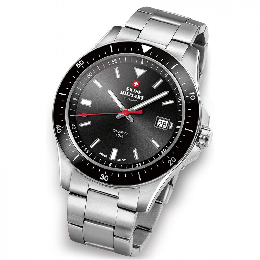 Swiss Military by Chrono Swiss Made Black Dial Analog Watch for Gents - SM34082.01
